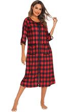 Load image into Gallery viewer, Round Neck Three-Quarter Sleeve Midi Night Dress
