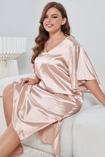 Load image into Gallery viewer, Plus Size Flutter Sleeve V-Neck Side Slit Night Gown
