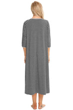 Load image into Gallery viewer, Round Neck Three-Quarter Sleeve Midi Night Dress
