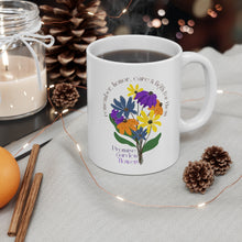 Load image into Gallery viewer, White Ceramic Mug 11oz - Promise Garden Flowers
