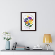 Load image into Gallery viewer, Framed Vertical White Poster - Promise Garden Flowers
