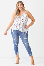 Load image into Gallery viewer, Plus Floral Sleeveless Wrap Neck Flare Hem Top
