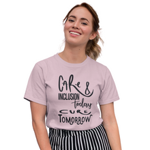 Load image into Gallery viewer, Woman Short Sleeve Tee - Care &amp; Inclusion
