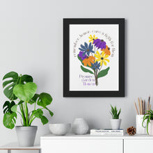 Load image into Gallery viewer, Framed Vertical White Poster - Promise Garden Flowers
