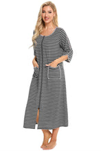 Load image into Gallery viewer, Round Neck Three-Quarter Sleeve Midi Night Dress
