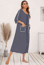 Load image into Gallery viewer, Round Neck Three-Quarter Sleeve Midi Night Dress
