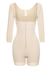 Load image into Gallery viewer, Full Size Zip Up Lace Detail Long Sleeve Shapewear
