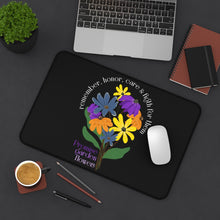 Load image into Gallery viewer, Black Desk Mat - Promise Garden Flowers
