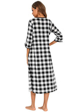 Load image into Gallery viewer, Round Neck Three-Quarter Sleeve Midi Night Dress
