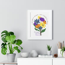 Load image into Gallery viewer, Framed Vertical White Poster - Promise Garden Flowers
