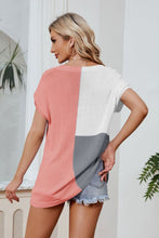 Load image into Gallery viewer, Color Block V-Neck Knit Top
