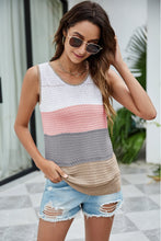 Load image into Gallery viewer, Color Block Slit Knit Tank
