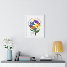 Load image into Gallery viewer, Framed Vertical White Poster - Promise Garden Flowers
