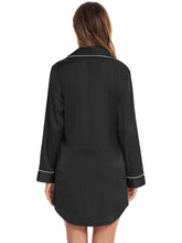 Load image into Gallery viewer, Button Up Lapel Collar Night Dress with Pocket
