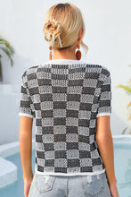 Load image into Gallery viewer, Checkered Short Sleeve Knit Top
