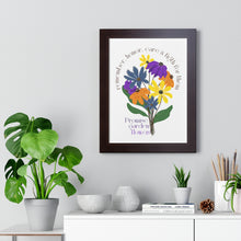 Load image into Gallery viewer, Framed Vertical White Poster - Promise Garden Flowers
