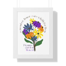 Load image into Gallery viewer, Framed Vertical White Poster - Promise Garden Flowers
