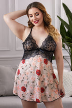 Load image into Gallery viewer, Lace Bra Splicing Floral Babydoll
