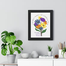 Load image into Gallery viewer, Framed Vertical White Poster - Promise Garden Flowers
