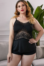 Load image into Gallery viewer, Lace Insert Plus Size Pajamas Set
