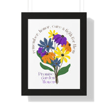 Load image into Gallery viewer, Framed Vertical White Poster - Promise Garden Flowers
