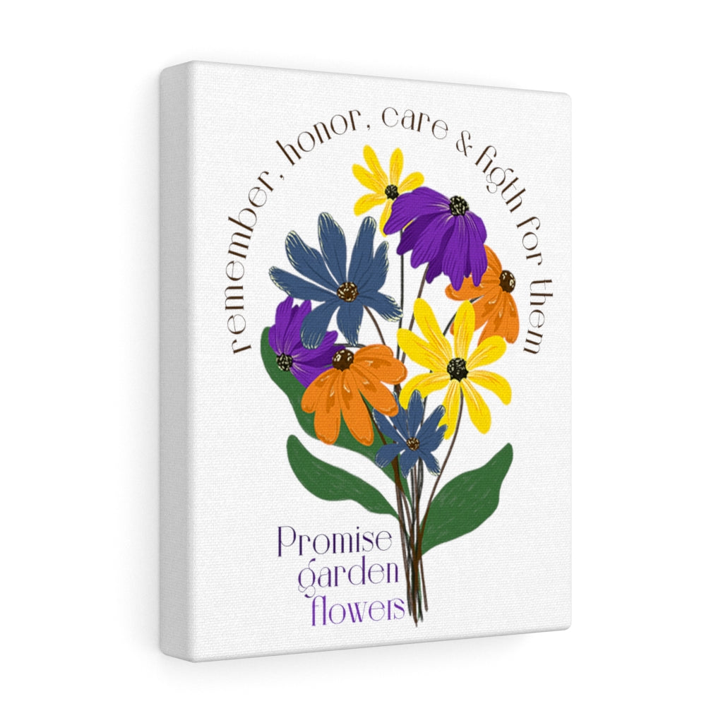 White Frameless Canvas - Promise Garden Flowers