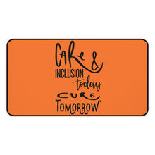 Load image into Gallery viewer, Orange Desk Mat - Care &amp; Inclusion
