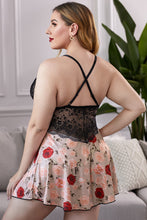 Load image into Gallery viewer, Lace Bra Splicing Floral Babydoll
